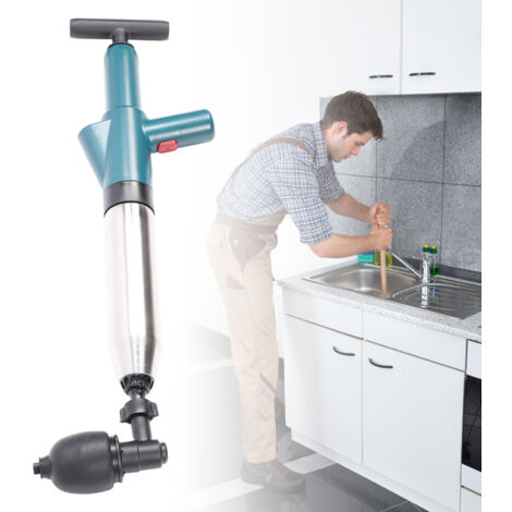 Turbine à Drain Haute Pression en Acier Inoxydable - Déboucheur Professionnel pour WC, Salle de Bain, Douche et Évier avec Kit Complet Multi-Support