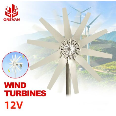 Turbine éolienne 10000W à 10 pales, contrôleur MPPT, pour usage domestique, usine, faible bruit, haute efficacité - 12V