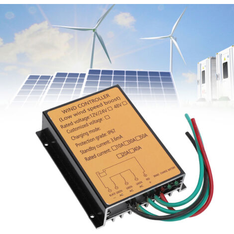 Turbinen-Windregler 400W Laderegler MPPT IP67 12V/24V Aluminium LED-Anzeige
