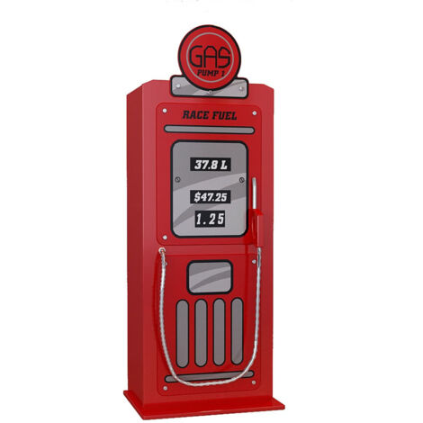 TURBO - Armoire 1 Porte Style Pompe à Essence Vintage Rouge