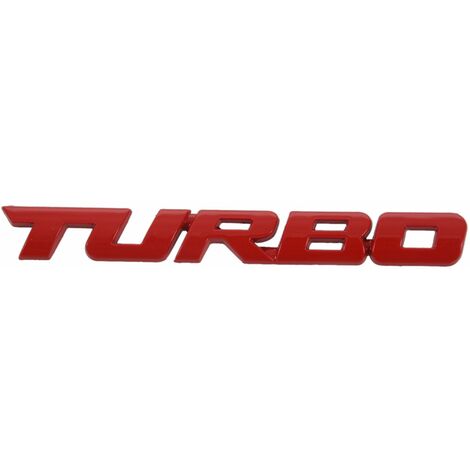 Turbo Autocollant Universel De Décalque D'Insigne D'Emblème En Métal 3D Automatique De Moto De Voiture, Rouge