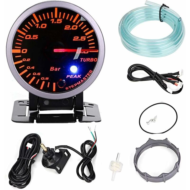 ZVD - Turbo Boost Gauge 2.5' 60mm - Modification led Turbo Boost Gauge Mètre pour Véhicules Modifiés
