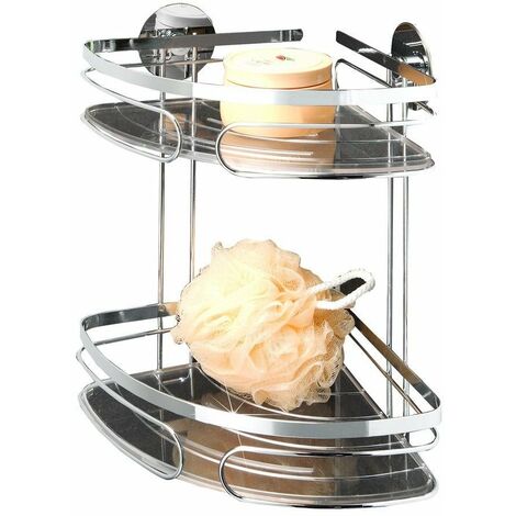 Turbo-Fix étagère d'angle salle de bain, 2 niveaux, WENKO