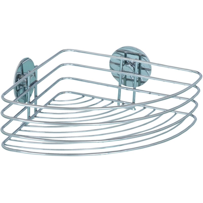 Etagère d'angle douche murale, Panier de douche fixation sans perçage, Turbo-Loc®, Acier, 26,5x10,5x20 cm, brillant - Wenko