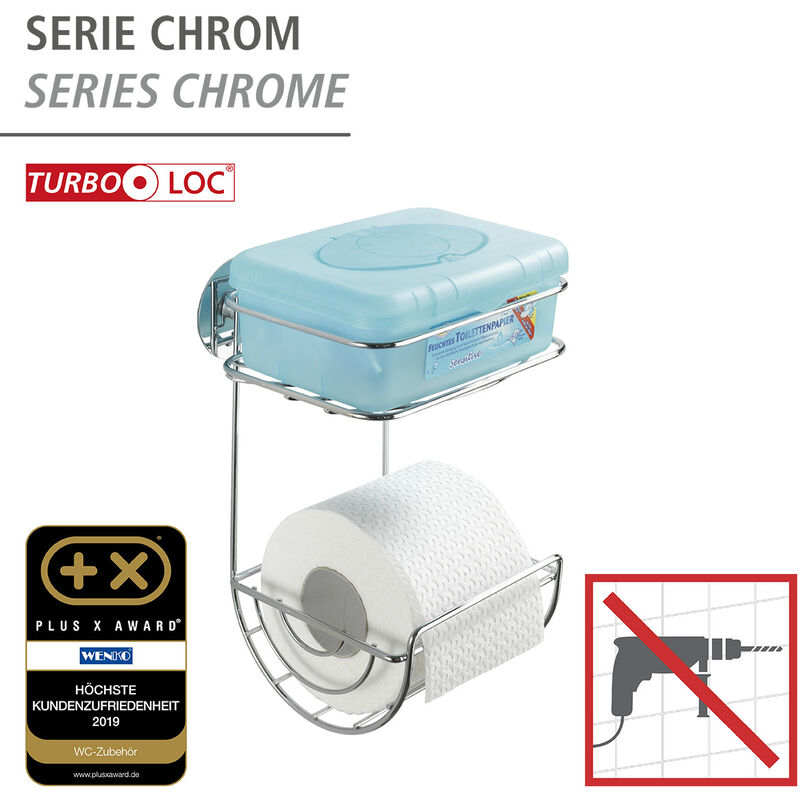 

portarrollos sin tapa con bandeja sin taladrar Turbo-Loc® - Wenko