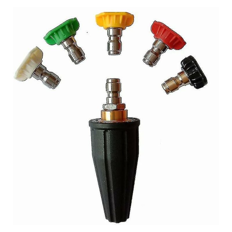 Crea - Turbo Nozzle For Pressure Washer Rotating Turbo Nozzle With 5 Spray Nozzle Tips6pcs