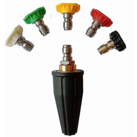 Turbo Nozzle For Pressure Washer Rotating Turbo Nozzle With 5 Spray Nozzle Tips6pcs