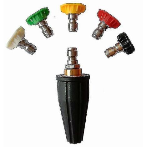 Turbo Nozzle For Pressure Washer, Rotating Turbo Nozzle, With 5 Spray Nozzle Tips6pcs