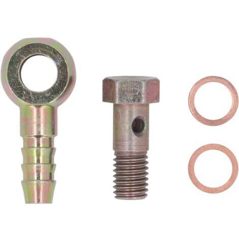 Turbo-Wasser-Banjo-Anschlussset M10 x 1,5 mm auf 3/8 Zoll Turbo-Wasser-Banjoschraube Stahl Turbolader-Wasserleitungsrohr-Banjo-Anschlussset