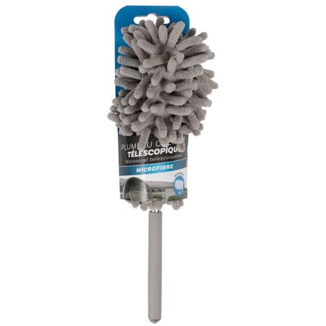 TURBOCAR - Spolverino telescopico per auto - Lunghezza piegata: 27 cm - Lunghezza da aperto: 76 cm - Colore: Grigio - Testa in ciniglia Microfibre - Flessibile, rimovibile e lavabile - Testa 100%