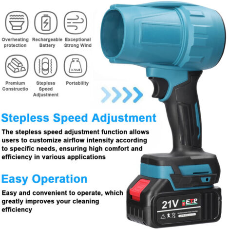Turbofan, ventilatore portatile ad alta potenza, soffiatore a getto, batteria al litio, lavatrici multifunzionali, soffiatore, pulizia tastiera, compatibile con batterie Makita