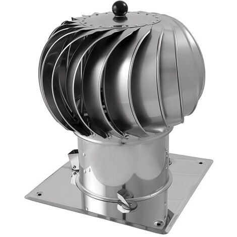 TURBOWENT hybride avec collier Ø 150- Ø 200 Base carré - Diametre (mm): 200 - Matériaux: Turbine en aluminium