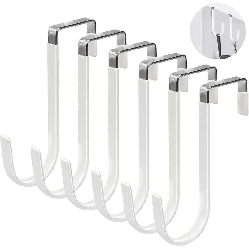 Image of Türhaken, 6er-Pack, mit Gummibeschichtung zum Schutz vor Kratzern, robuste Organizer-Lösung.