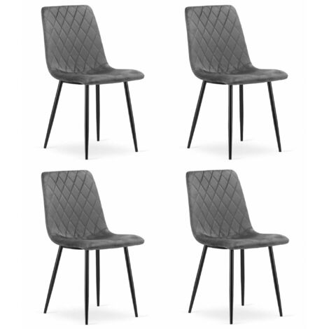 TURIN Stuhl – dunkelgrauer Samt x 4