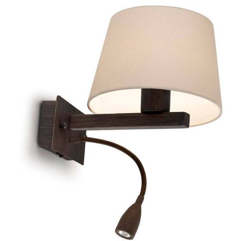 Torino - led 2 Light Innenwandleuchte Braun mit Leselampe, E27 - Leds-c4