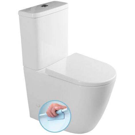 TURKU RIMLESS Confort Hauteur Fermer Toilettes, blanc
