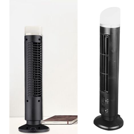 Turmventilator, tragbarer USB-Ventilator, ohne Rotorblätter, mit Beleuchtung, Tischventilator, energieeffizientes ABS-Gehäuse, leicht zu reinigen – Komplettset