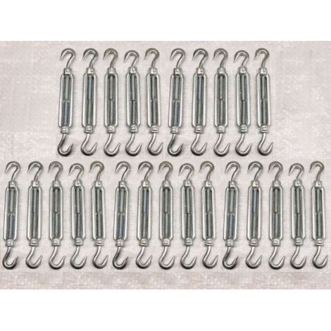 Turnbuckle Hook And Hook 24MM X25 (Heavy Duty Straining Screw Wire Tensioner M24)
