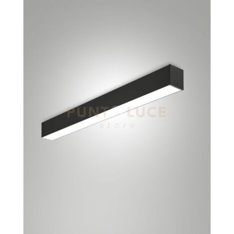 TURNER PLAFONIERA NERA A LED 29W 3000K 3470LM OPALE IP40 100CM
