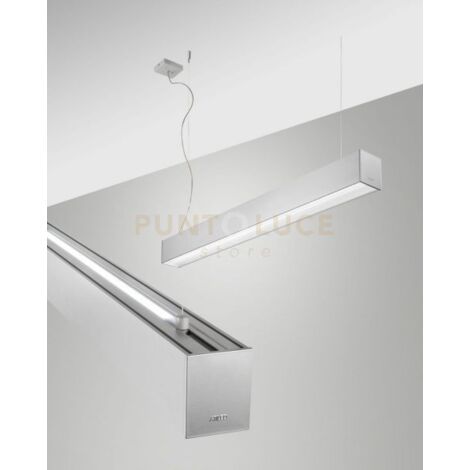 TURNER SOSPENSIONE A DOPPIA EMISSIONE ALLUMINIO WW 29W+15W 3000K 3470+1290LM PRISMATIC 100CM DIMMERABILE DALI