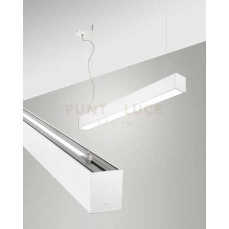 TURNER SOSPENSIONE A DOPPIA EMISSIONE BIANCA 29W+15W 3000K 3470+1290LM OPALE 100CM DIMMERABILE DALI