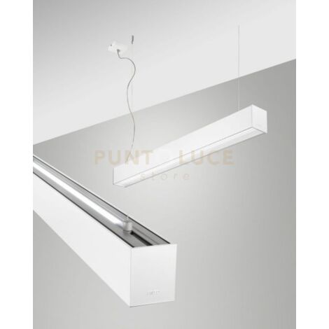 TURNER SOSPENSIONE A DOPPIA EMISSIONE BIANCA 29W+15W 4000K 3570+1440LM PRISMATIC 100CM DIMMERABILE DALI