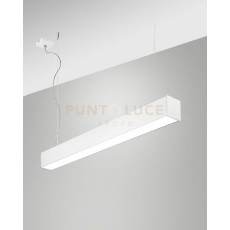 TURNER SOSPENSIONE BIANCA 29W 3000K 3470LM OPALE IP40 100CM DIMMERABILE DALI