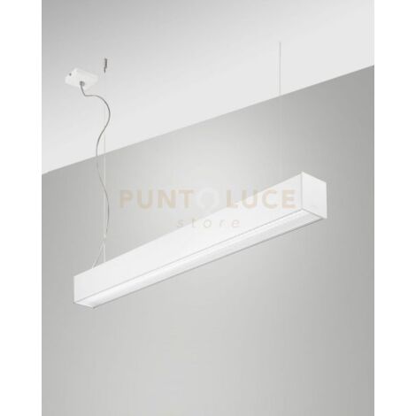 TURNER SOSPENSIONE BIANCA 29W 4000K 3570LM PRISMATIC IP40 100CM DIMMERABILE DALI