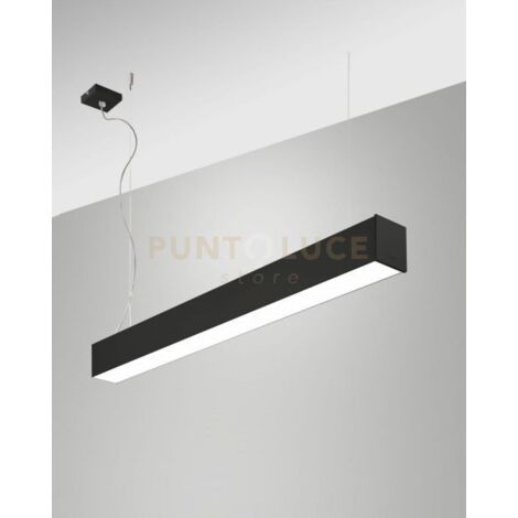 TURNER SOSPENSIONE NERA LED 29W 3000K 3470LM OPALE  IP40 100CM