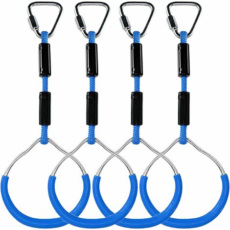 Turnring für Kinder, Zubehör für Schaukeltrapeze, Klettergerüst, Schaukelring, Ninja Line Slackline, Outdoor-Hindernislaufausrüstung (Blau)