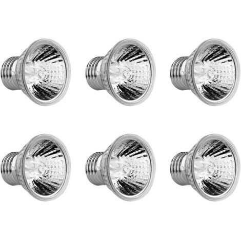 Turtle Heat Lamp Bulb, UVA UVB 75W E27 Reptile Heating Bulb Lamp for Reptile Aquarium Full Spectrum Halogen Bulb for Reptiles, Lizards, Turtles - 6 pieces