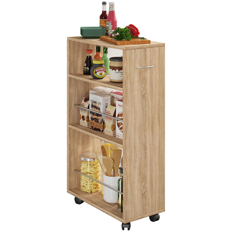 Ebuy24 - Tusal module de cuisine sur roulettes décor chêne.