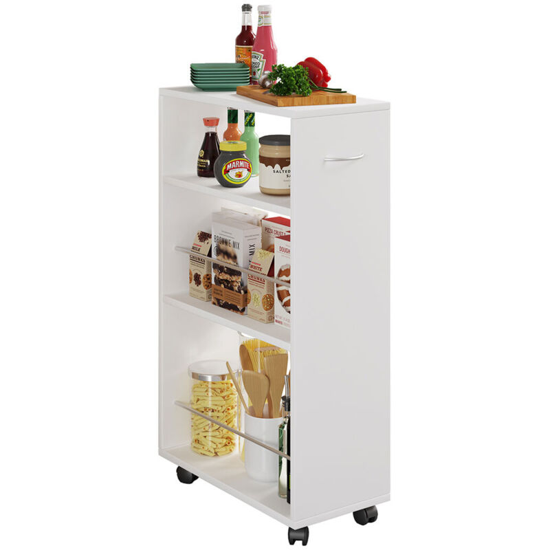 Ebuy24 - Mobilier de cuisine Tusal h. 85 x l. 25 x p. 50 cm Blanc