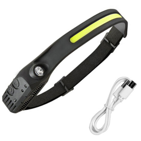 Tuserxln – Lampe frontale rechargeable LED 2000 lumens – Modes d'éclairage variés – Capteur intelligent – Étanche et léger pour randonnée et camping