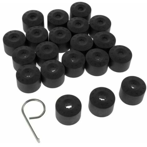 Tuserxln – Lot de 20 caches boulons jantes pour VW Golf – Écrous de roue en plastique noir – Protection contre la rouille et la poussière – Taille 22x30mm - 20pcs
