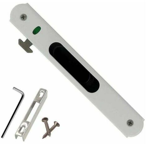 Tuserxln – Serrure de porte coulissante en acier inoxydable – Verrouillage à crochet unilatéral – Résistant à la corrosion – Accessoires d'installation inclus