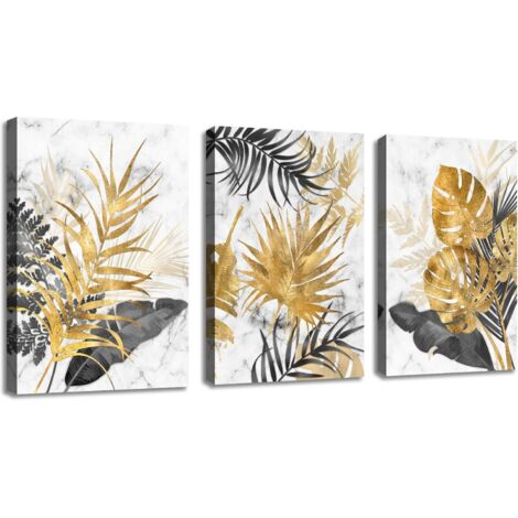 Tuserxln – Tableau décoration murale feuilles mortes 30x40cm – Impression sur toile étirée – Prêt à accrocher – Décoration intérieure moderne