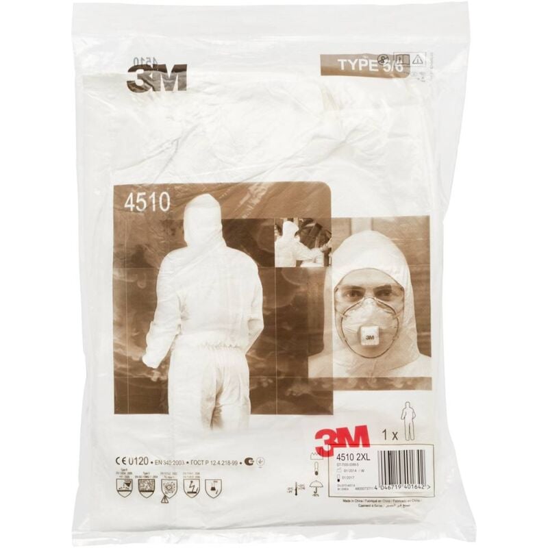 4532+WXL Tuta di protezione 4532+ Taglia: xl Bianco - 3M