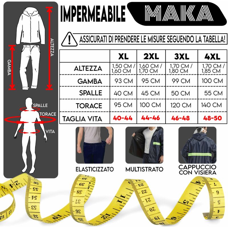 Image of Tuta antipioggia kit completo impermeabile giacca + pantalone - xxxxL