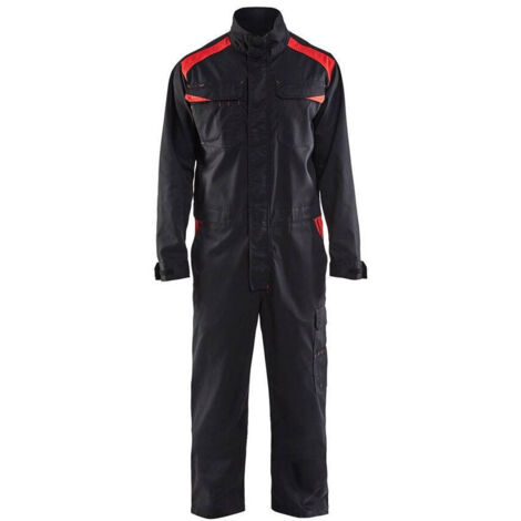 Tuta da lavoro industriale a maniche lunghe stretch 605418 - Nero/Rosso 42