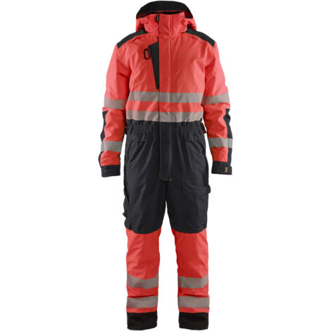 Tuta da lavoro invernale alta visibilità 6725 - Rosso/Nero XS