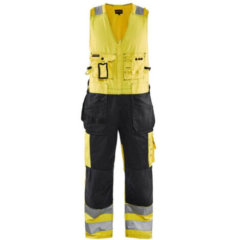 Tuta da lavoro senza maniche alta visibilità 2653 - Giallo fluorescente/Nero 54