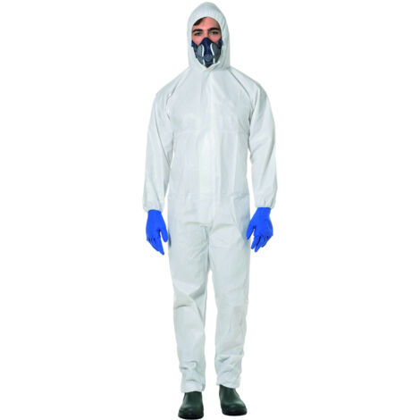 TUTA DI PROTEZIONE IN TESSUTO LAMINATO DPI III TIPO 5/6 CE-0624 Col. Bianco Mis. L