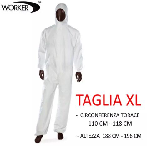 TUTA IN POLIPROPILENE BIANCA TAGLIA XL