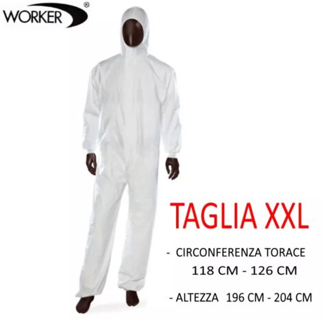 TUTA IN POLIPROPILENE BIANCA TAGLIA XXL