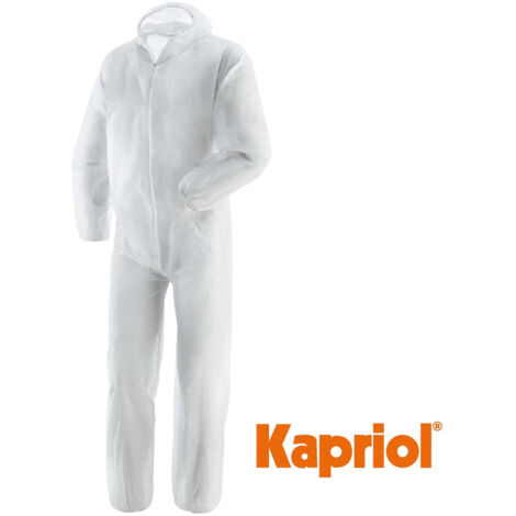 TUTA LAVORO MONOUSO POLIPROPILENE TNT BIANCA USA E GETTA XL/XXL KAPRIOL TOOLTEK, " XL "