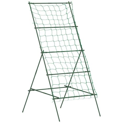 Tuteur A en acier pour plantes grimpantes, 101x133x227 cm, vert. Support idéal pour légumes, fleurs et rosiers au jardin