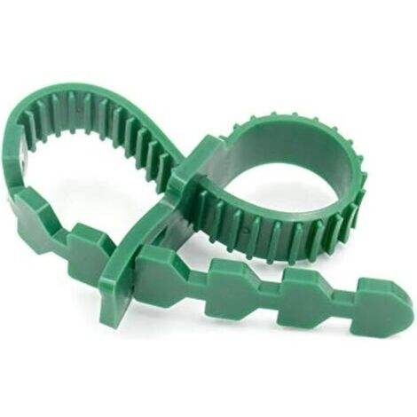 Tuteur Arbre 35CM  5 Attaches PVC Vert Résistant  Lien Souple Fixation Branches, Tiges et Treillis