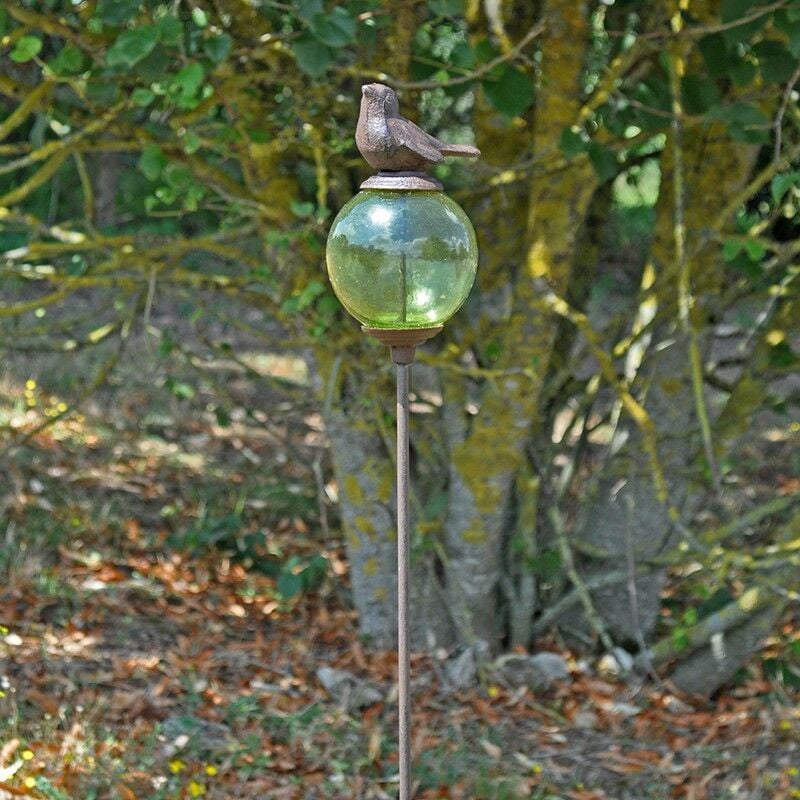 Tuteur boule oiseau vert 10x117cm - Vert