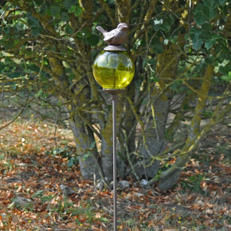 Tuteur boule oiseau vert queue haute 10x117cm - Vert